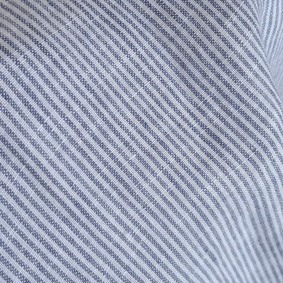 Cynthia Rowley 100% Linen Blue & White Pinstripe Bell Sleeve Top M - Picture 9 of 10